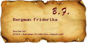 Bergman Friderika névjegykártya